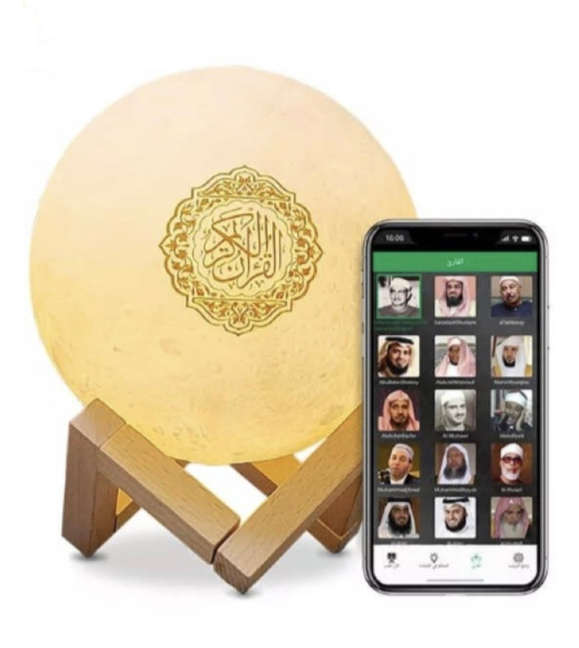 Veilleuse coranique MP3 lampe de lune SQ168 avec haut-parleur coran Bluetooth connecte android et iOS