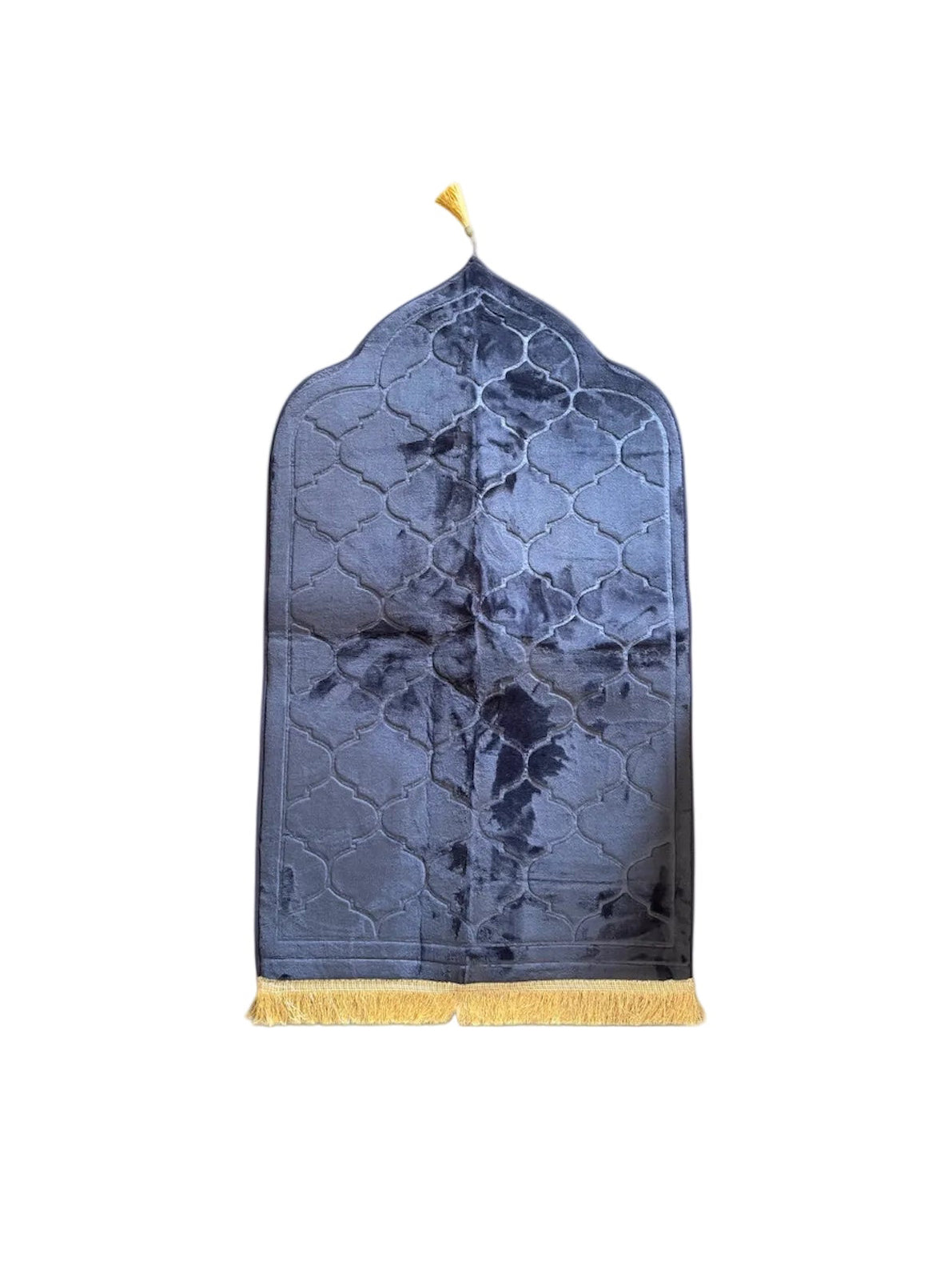 Tapis de prière en velours épais et doux - confort premium | bleu/gris - MUWAHHID